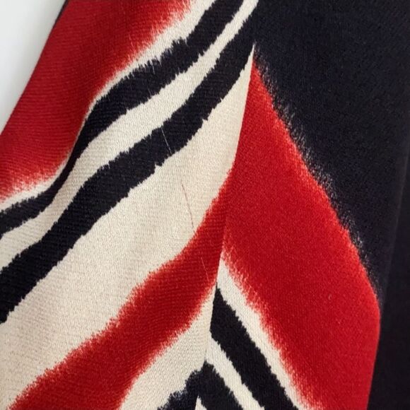 Lafayette 148 New York 100% Silk Black Red Tan Long Flowy Skirt Women Size 4 - Picture 7 of 15